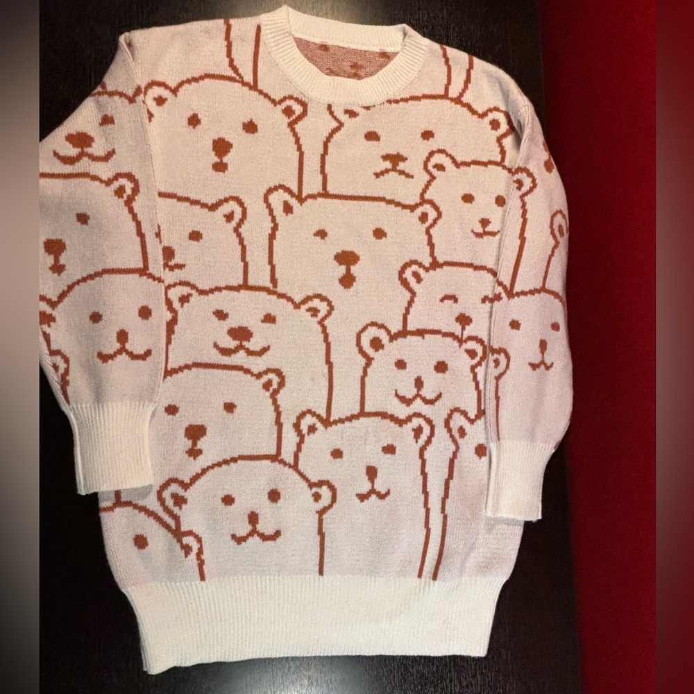 Bear Print Sweater Dress